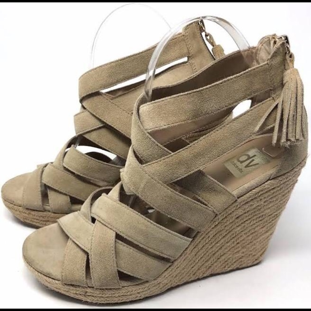 Dolce Vita Tan Strappy Espadrille Wedges